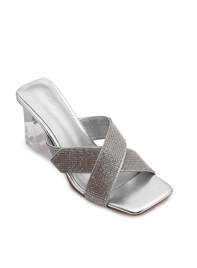 فايور صندل بكعب شبه شفاف